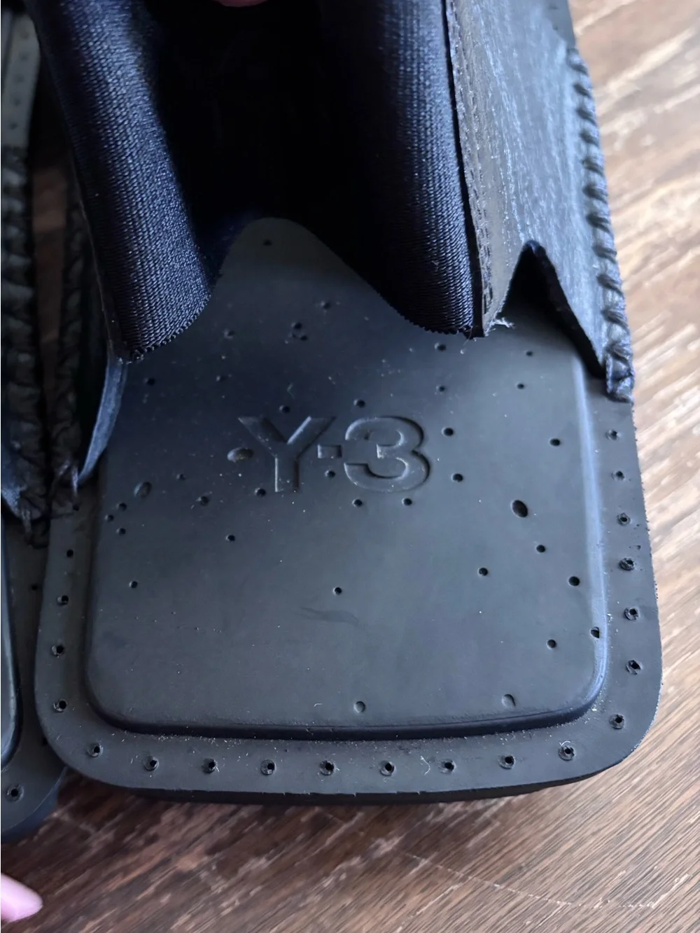 Y-3 Men's Black Leather Crisscross Sling Sandals
